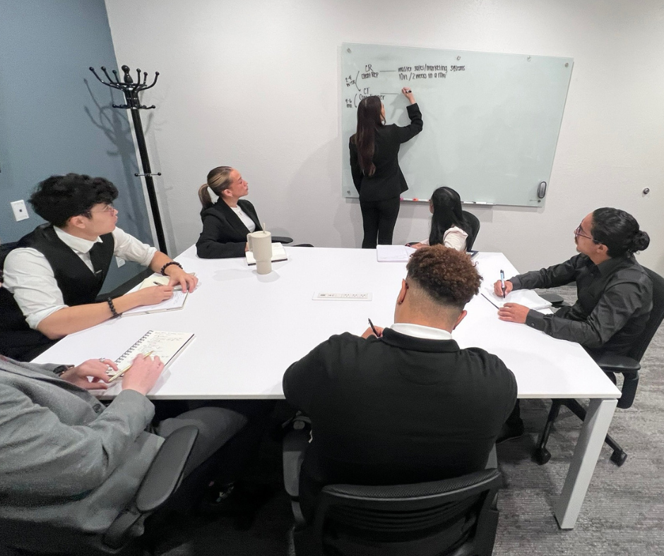 Horizon Marketing Agency team collaborating during a whiteboard strategy session